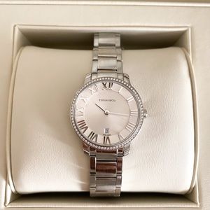Tiffany and Co. Atlas 2-Hand 31mm silver Diamond Watch